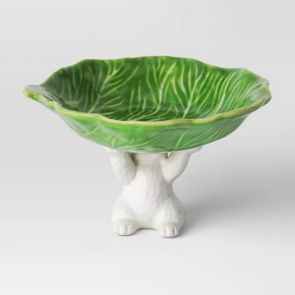 Stoneware Cabbage with Bunny Dessert Bowl- Threshold